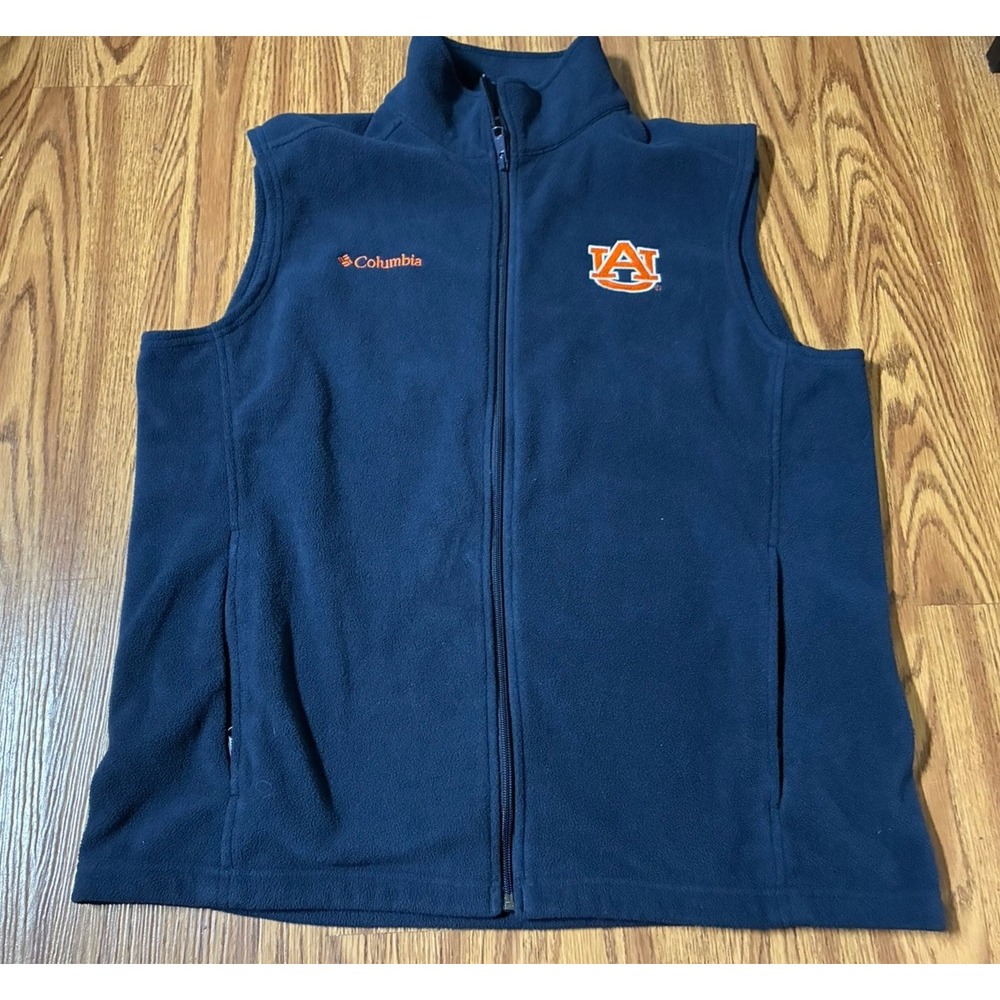 #K06 Men XL COLUMBIA AUBURN UNIVERSITY FLEECE VEST FULL ZIP
